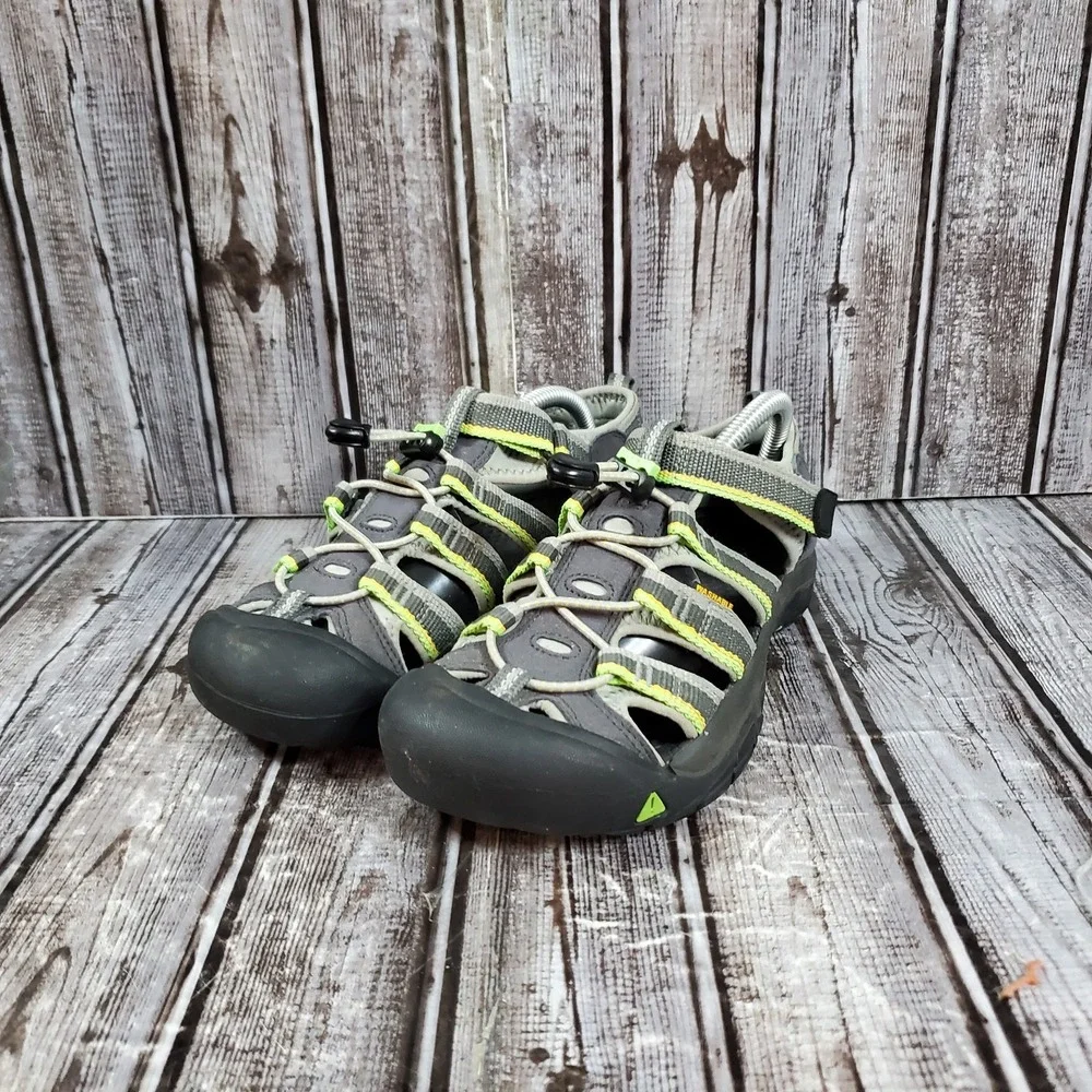 KEEN Youth Newport H2 Waterproof Sandals Gray Green Hiking Shoes 1014266 Size 4